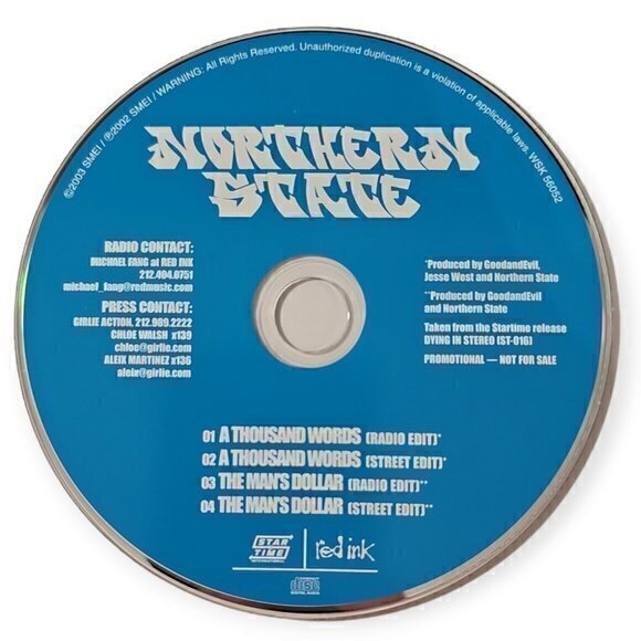 Northern‎ State – A Thousand Words / The Man's Dollar [2002 Promotional CD] - Picture 3 of 3
